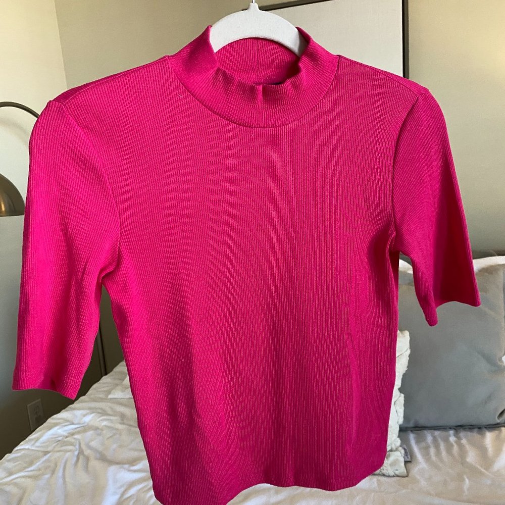 Zara Pink Ribbed Turtleneck